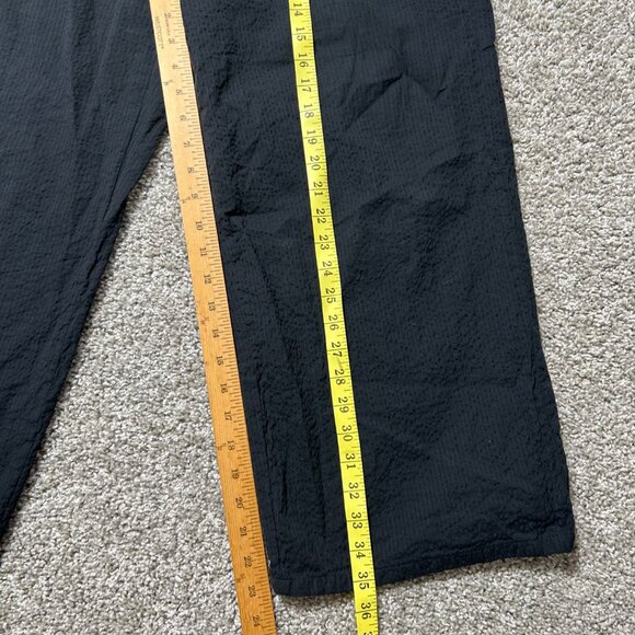 Eileen Fisher Womens M Black Organic Cotton Wide-Leg Pants A-Line Elastic Waist - Picture 5 of 9